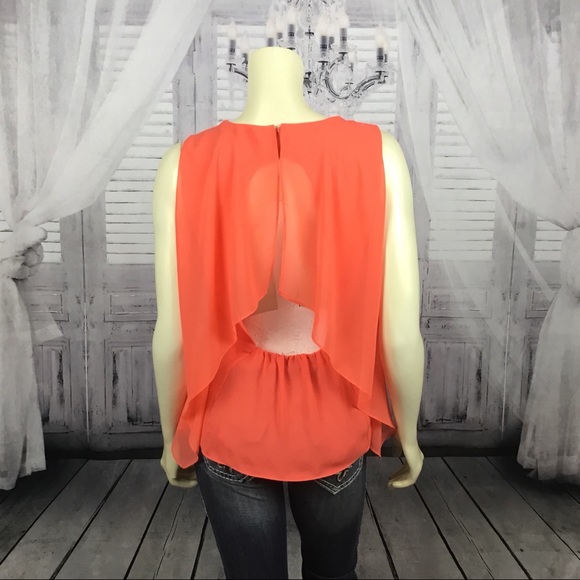 BCBGMAXAZRIA Backless Chiffon Top - Picture 3 of 5
